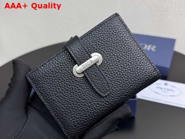 Dior Normandie Vertical Bifold Card Holder Black Dior Icons Calfskin Replica