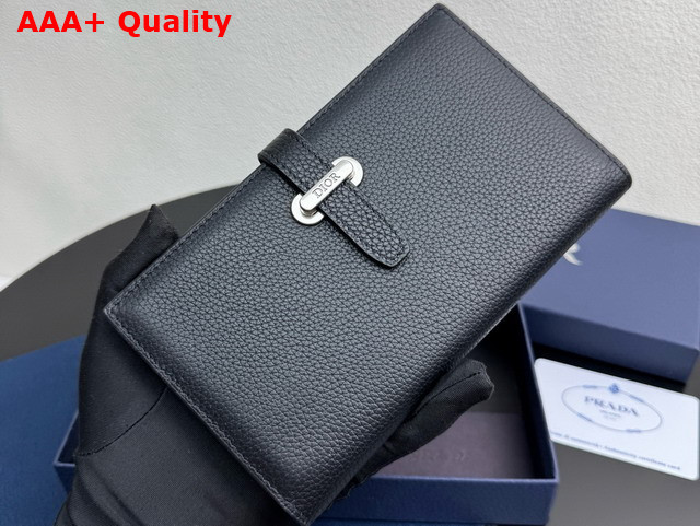 Dior Normandie Vertical Bifold Wallet Black Dior Icons Calfskin Replica