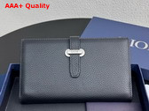 Dior Normandie Vertical Bifold Wallet Black Dior Icons Calfskin Replica