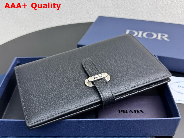 Dior Normandie Vertical Bifold Wallet Black Dior Icons Calfskin Replica