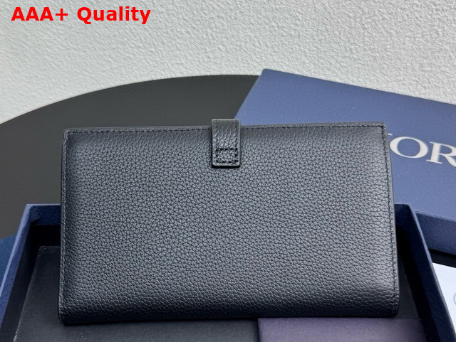 Dior Normandie Vertical Bifold Wallet Black Dior Icons Calfskin Replica