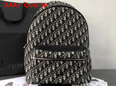 Dior Oblique Backpack Black Oblique Canvas and Black Grained Calfskin for Men Replica