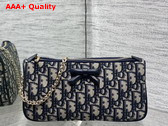 Dior Oblique Bow Pouch with Chain Blue Dior Oblique Jacquard Replica