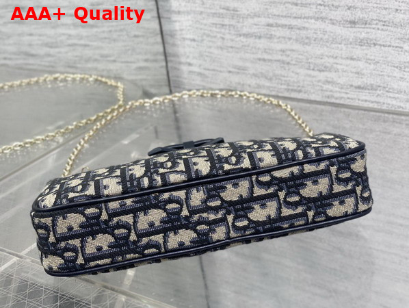 Dior Oblique Bow Pouch with Chain Blue Dior Oblique Jacquard Replica