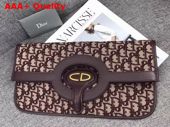 Dior Oblique Clutch in Burgundy Dior Oblique Jacquard Canvas Replica