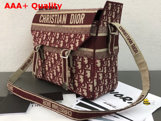 Dior Oblique Diorcamp Messenger Bag in Burgundy Replica