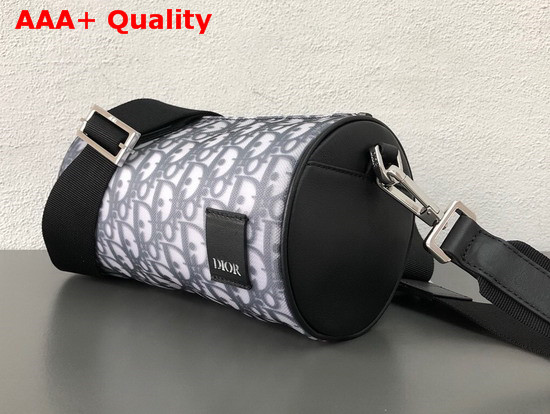 Dior Oblique Roller Shoulder Bag in Dior Oblique Technical Fabric and Black Calfskin Replica