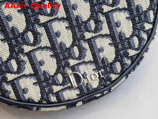 Dior Oblique Round Shoulder Bag Blue Replica