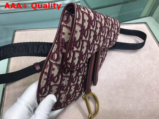 Dior Oblique Saddle Belt Bag in Burgundy Replica