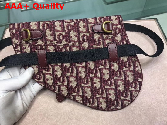 Dior Oblique Saddle Belt Bag in Burgundy Replica