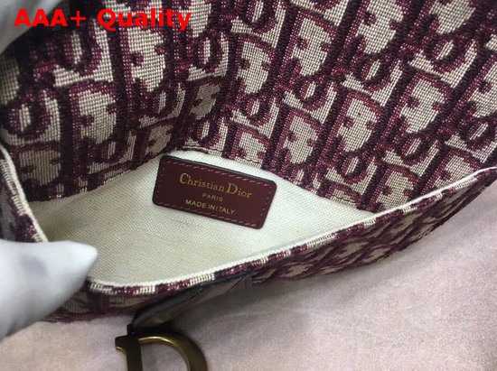 Dior Oblique Saddle Belt Bag in Burgundy Replica
