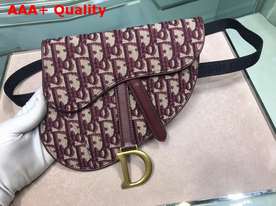Dior Oblique Saddle Belt Bag in Burgundy Replica
