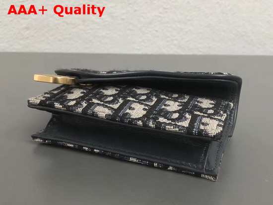 Dior Oblique Saddle Card Holder in Blue Replica