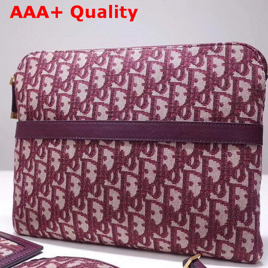 Dior Oblique Travel Kit in Burgundy Canvas Replica