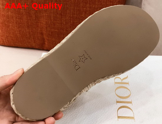 Dior Ocean Thong Sandal Jute Colored Braided Raffia Replica