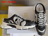 Dior Open Back Chrono Sneaker in Black Mesh and Leather Effect Panels Replica