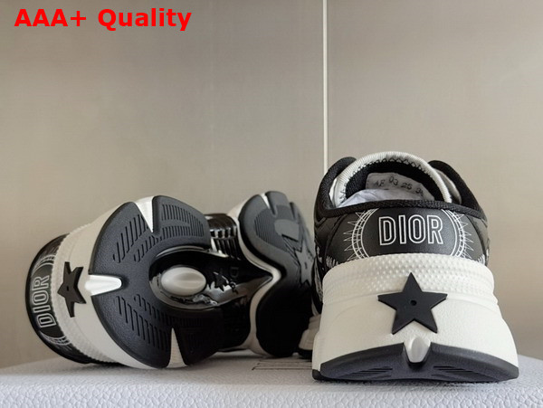 Dior Open Back Chrono Sneaker in Black Mesh and Leather Effect Panels Replica