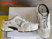 Dior Open Back Chrono Sneaker in Mesh with White and Black Leather Effect Panels Replica