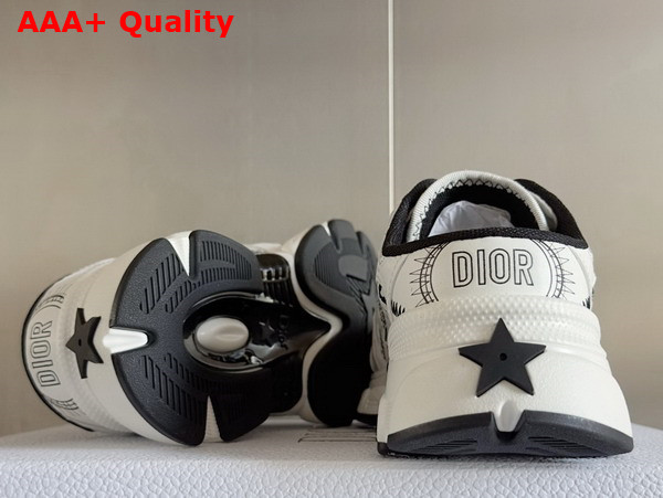 Dior Open Back Chrono Sneaker in Mesh with White and Black Leather Effect Panels Replica