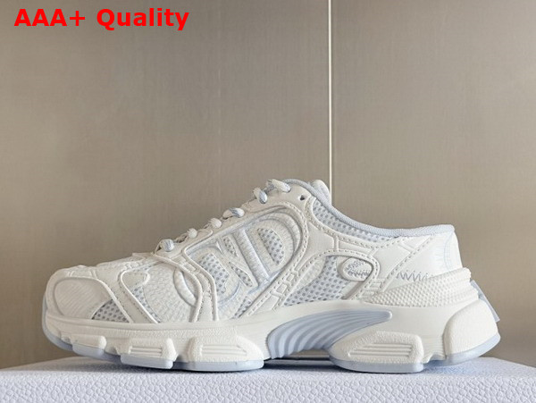 Dior Open Back Chrono Sneaker in White and Sky Blue Mesh and Leather Effect Panels Replica