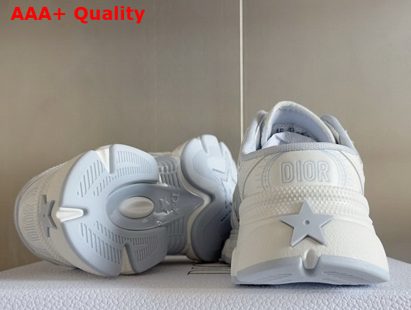 Dior Open Back Chrono Sneaker in White and Sky Blue Mesh and Leather Effect Panels Replica