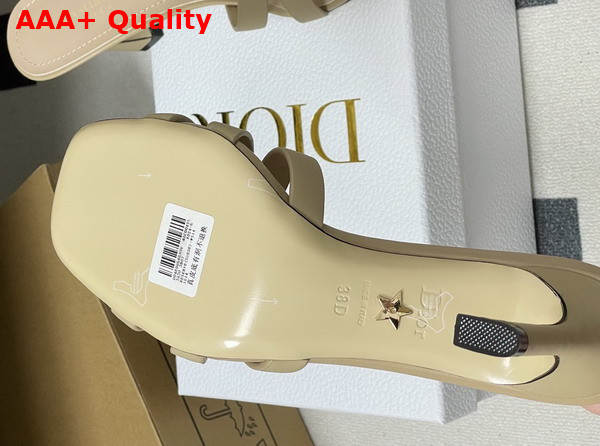 Dior Or 30m Heeled Slide in Beige Calfskin Replica
