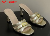 Dior Or 30m Heeled Slide in Gold Tone Laminated Calfskin Replica