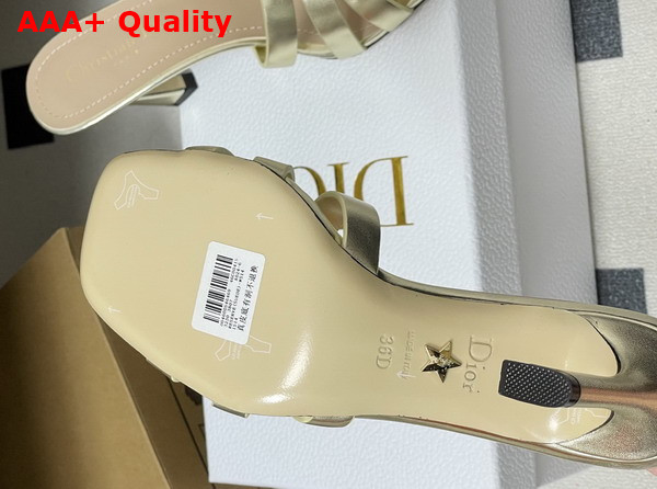Dior Or 30m Heeled Slide in Gold Tone Laminated Calfskin Replica