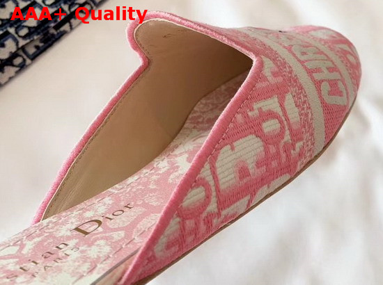 Dior Pink Dior Granville Dior Oblique Embroidered Cotton Mule Replica