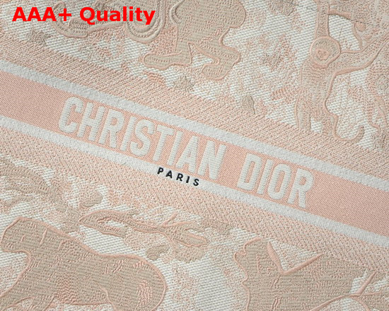 Dior Pink Multicolor Toile De Jouy Embroidered Dior Book Tote Replica