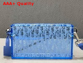 Dior Plexiglass Pouch Blue Acrylic with Dior Oblique Motif Replica