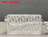Dior Plexiglass Pouch White Acrylic with Dior Oblique Motif Replica