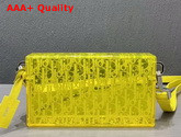 Dior Plexiglass Pouch Yellow Acrylic with Dior Oblique Motif Replica