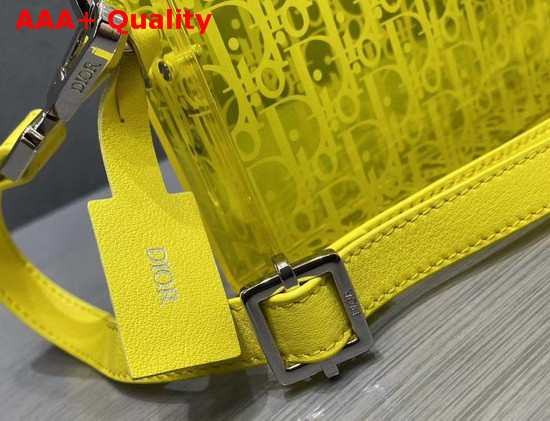 Dior Plexiglass Pouch Yellow Acrylic with Dior Oblique Motif Replica