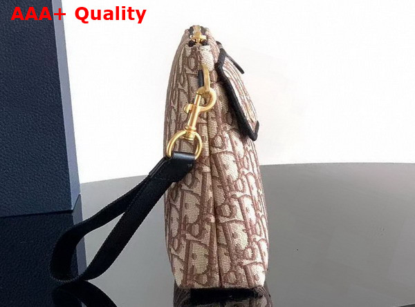 Dior Pocket Dior Jett A5 Triangle Pouch in Brown Dior Oblique Jacquard Replica
