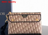Dior Pocket Dior Jett A5 Triangle Pouch in Brown Dior Oblique Jacquard Replica