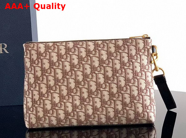 Dior Pocket Dior Jett A5 Triangle Pouch in Brown Dior Oblique Jacquard Replica