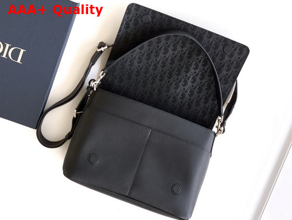 Dior Prive Messenger Bag with Flap in Black Dior Icons Calfskin Replica