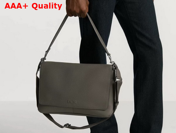 Dior Prive Messenger Bag with Flap in Gray Dior Icons Calfskin Replica