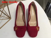 Dior Pump in Red Suede Calfskin Replica