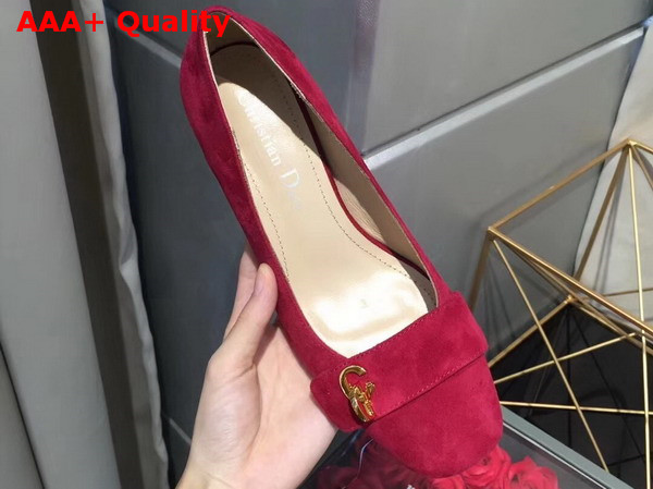 Dior Pump in Red Suede Calfskin Replica