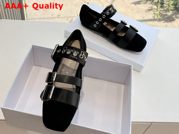Dior Punk Ballet Flat Black Suede Calfskin Replica