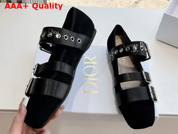 Dior Punk Ballet Flat Black Suede Calfskin Replica