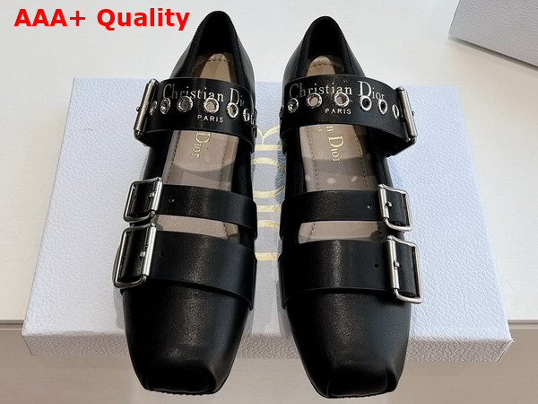 Dior Punk Ballet Flat Black Supple Calfskin Replica