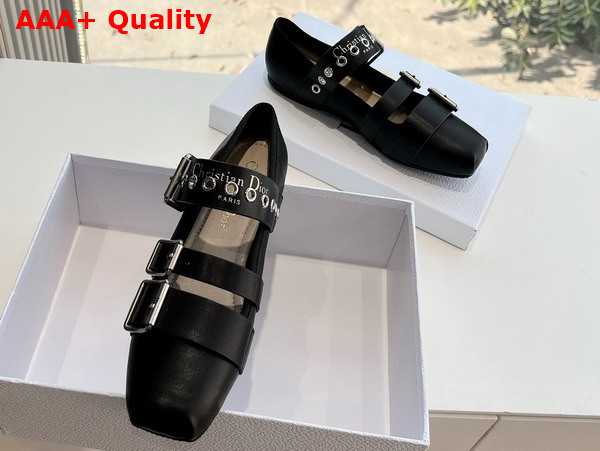 Dior Punk Ballet Flat Black Supple Calfskin Replica
