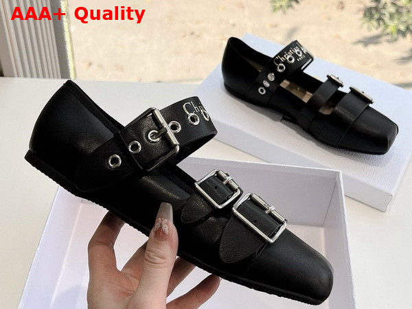 Dior Punk Ballet Flat Black Supple Calfskin Replica