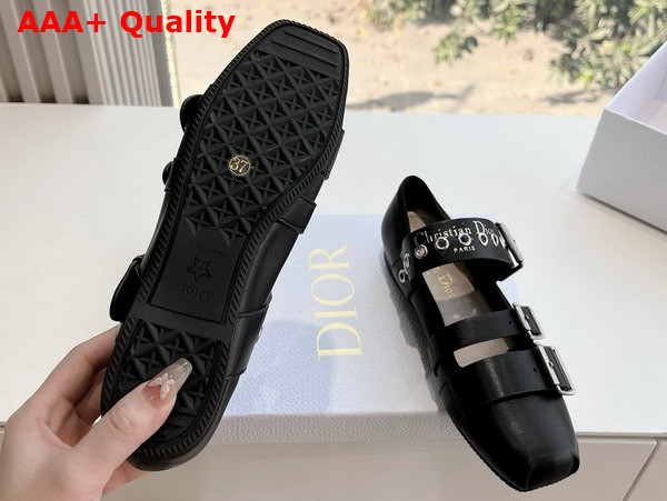 Dior Punk Ballet Flat Black Supple Calfskin Replica