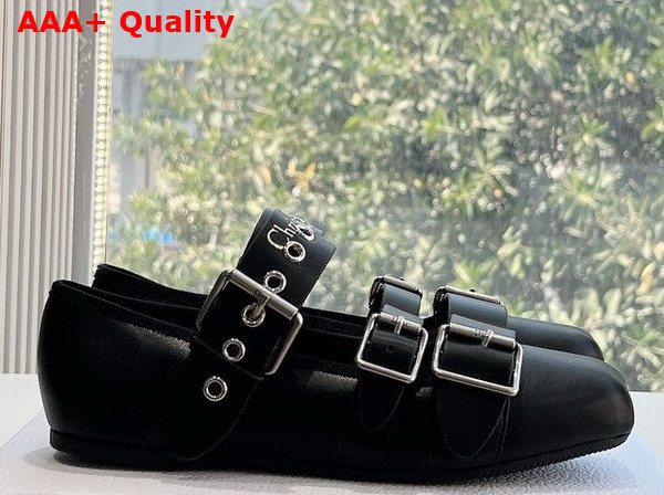 Dior Punk Ballet Flat Black Supple Calfskin Replica