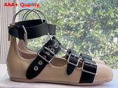 Dior Punk Ballet Flat in Beige and Black Supple Calfskin Replica