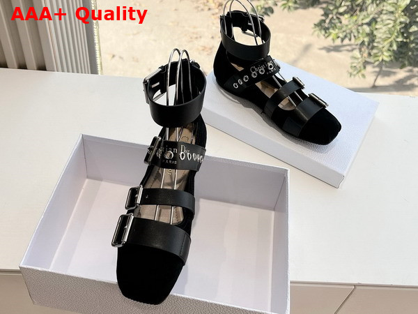 Dior Punk Ballet Flat in Black Suede Calfskin Replica